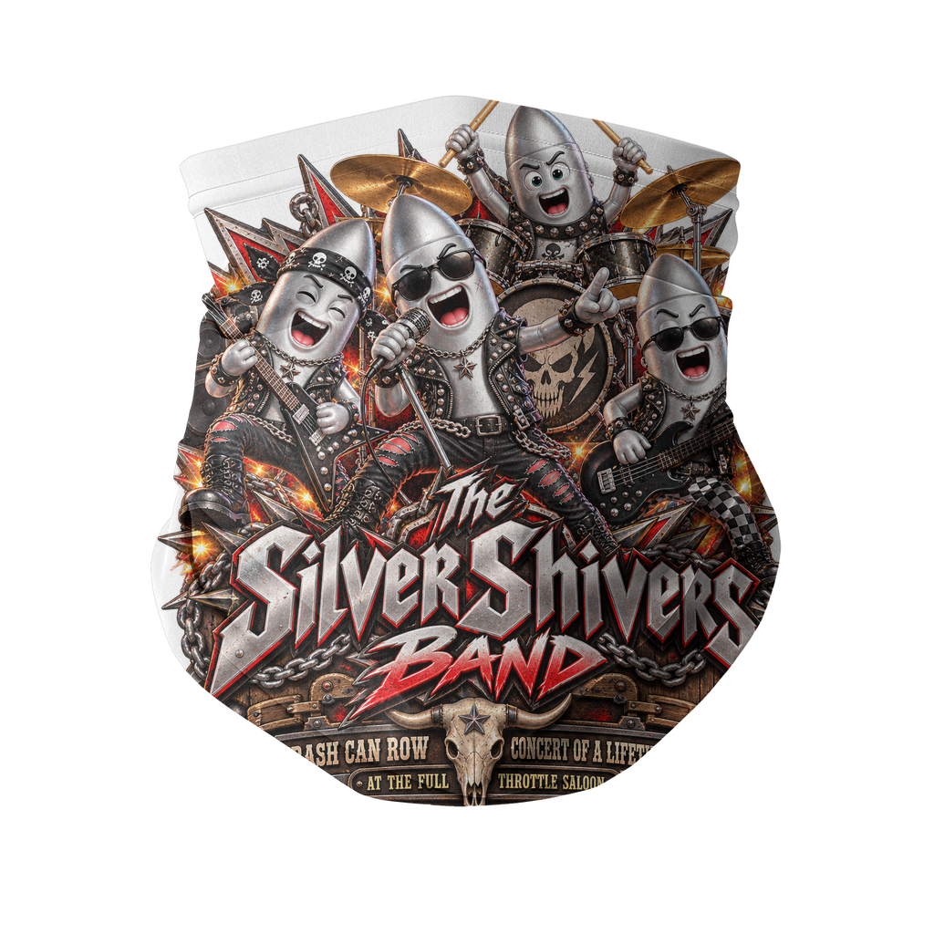 The Silver Shivers Band Sublimation Neck Gaiter