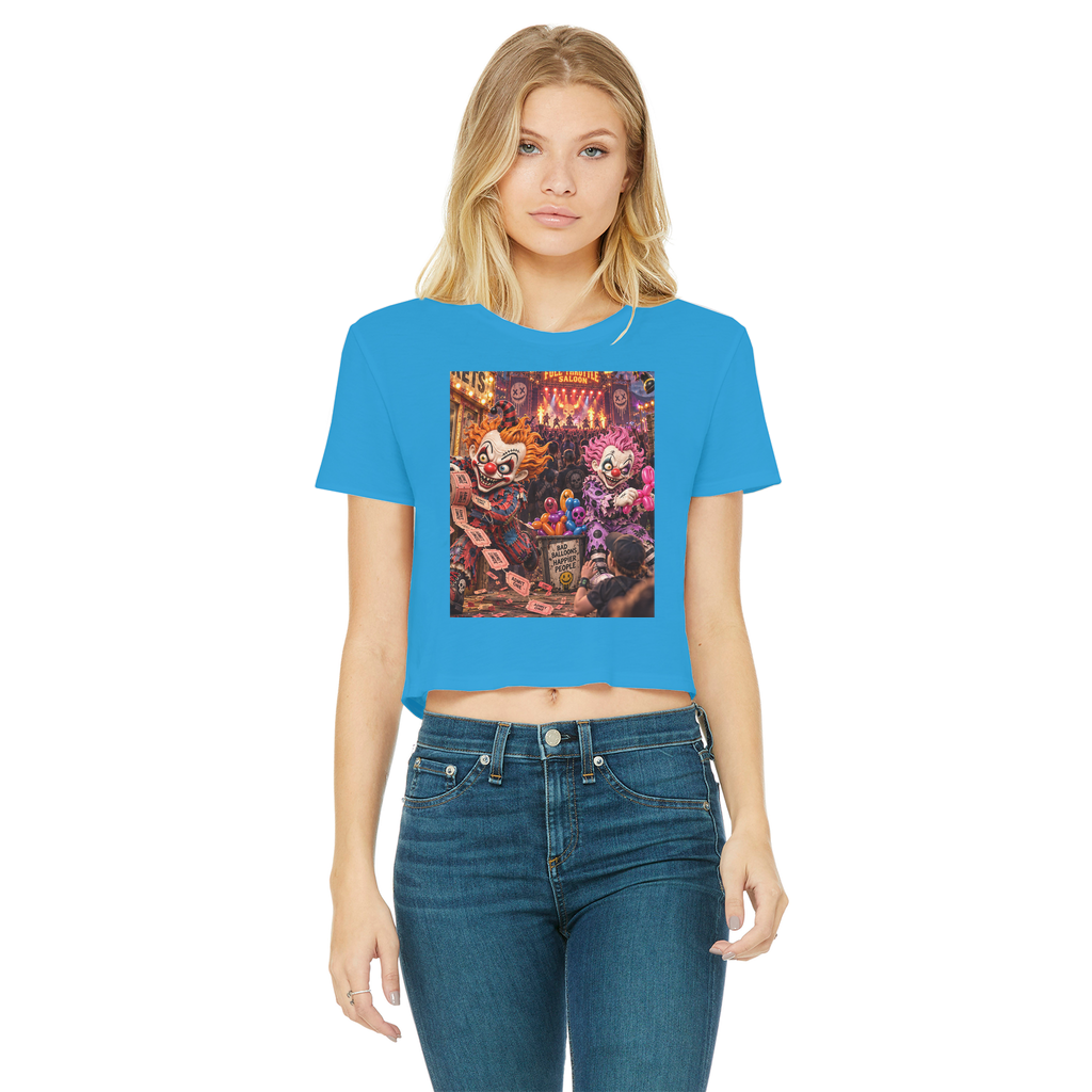 The Last Laugh Society Classic Women's Cropped Raw Edge T-Shirt