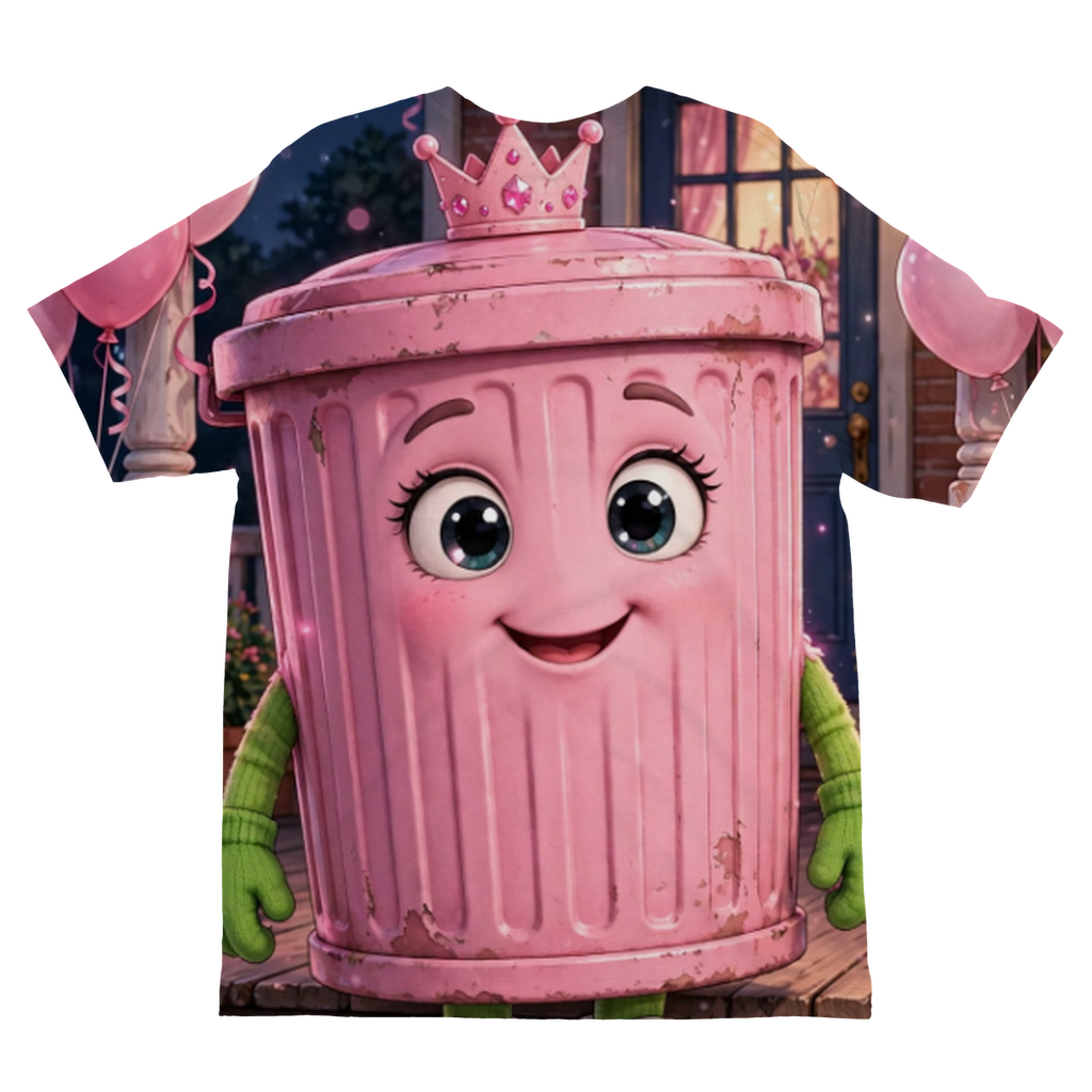 Trash Can Row Sublimation Kids T-Shirt