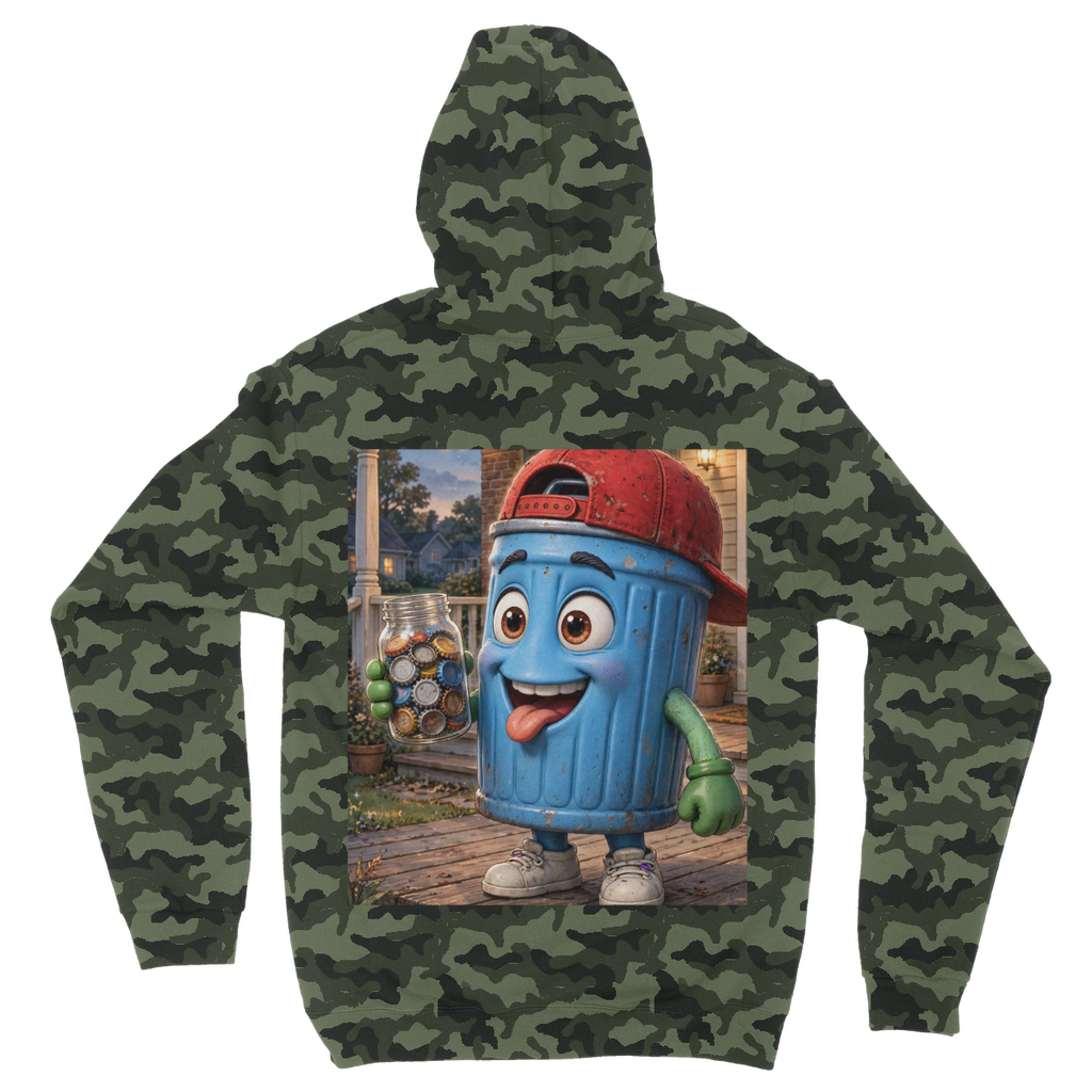 Trash Can Row Camouflage Adult Hoodie