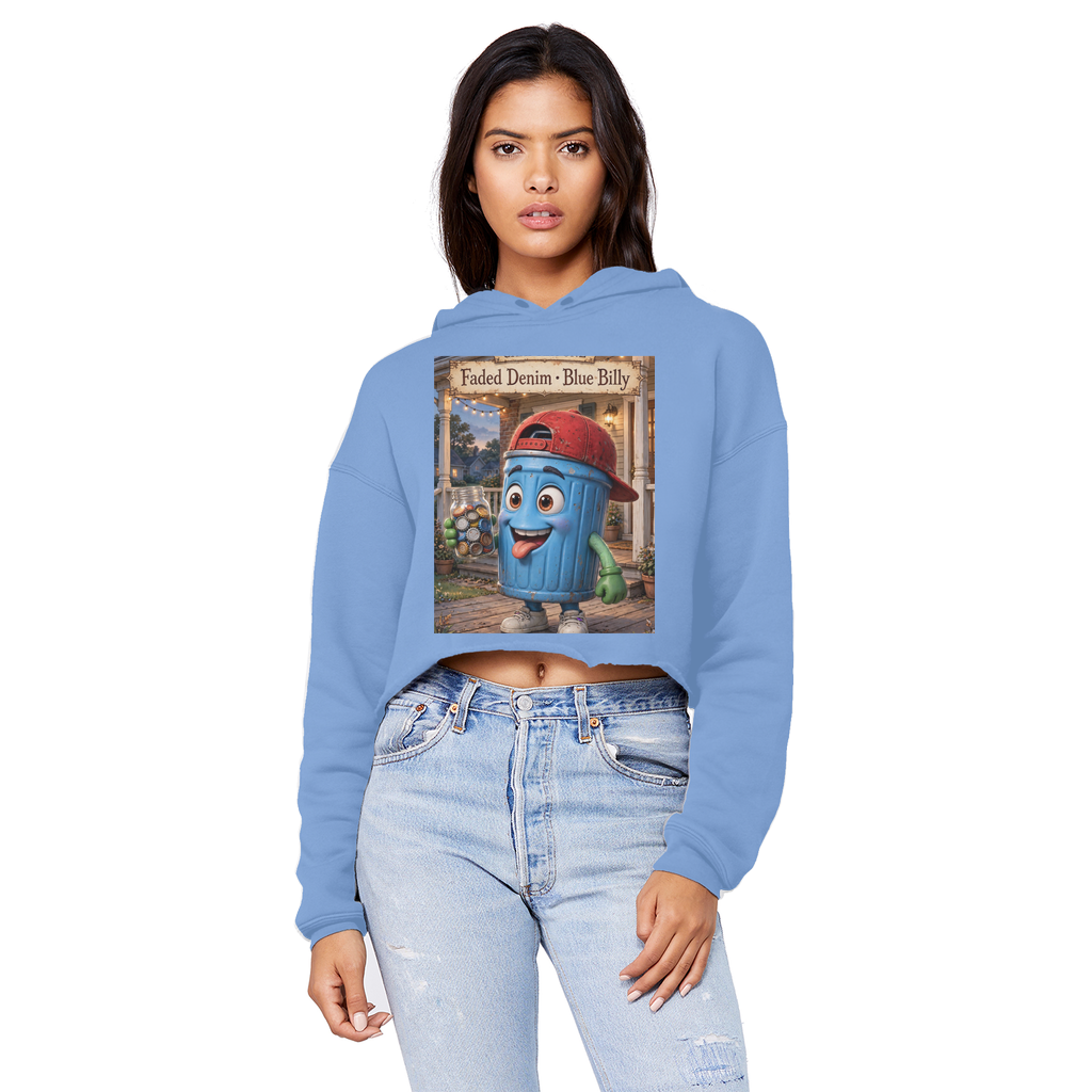 Trash Can Row – Cropped Raw Edge Boyfriend Hoodie