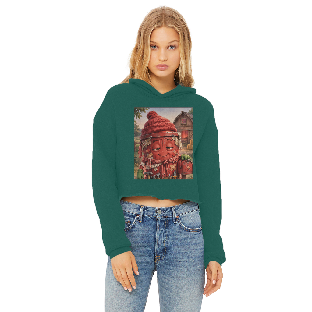 Trash Can Row – Ladies Cropped Raw Edge Hoodie