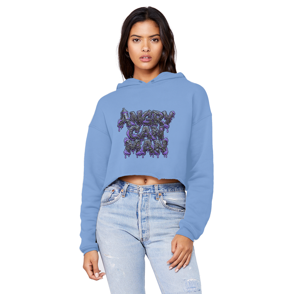 ANGRY CAN MAN 3.0 Cropped Raw Edge Boyfriend Hoodie