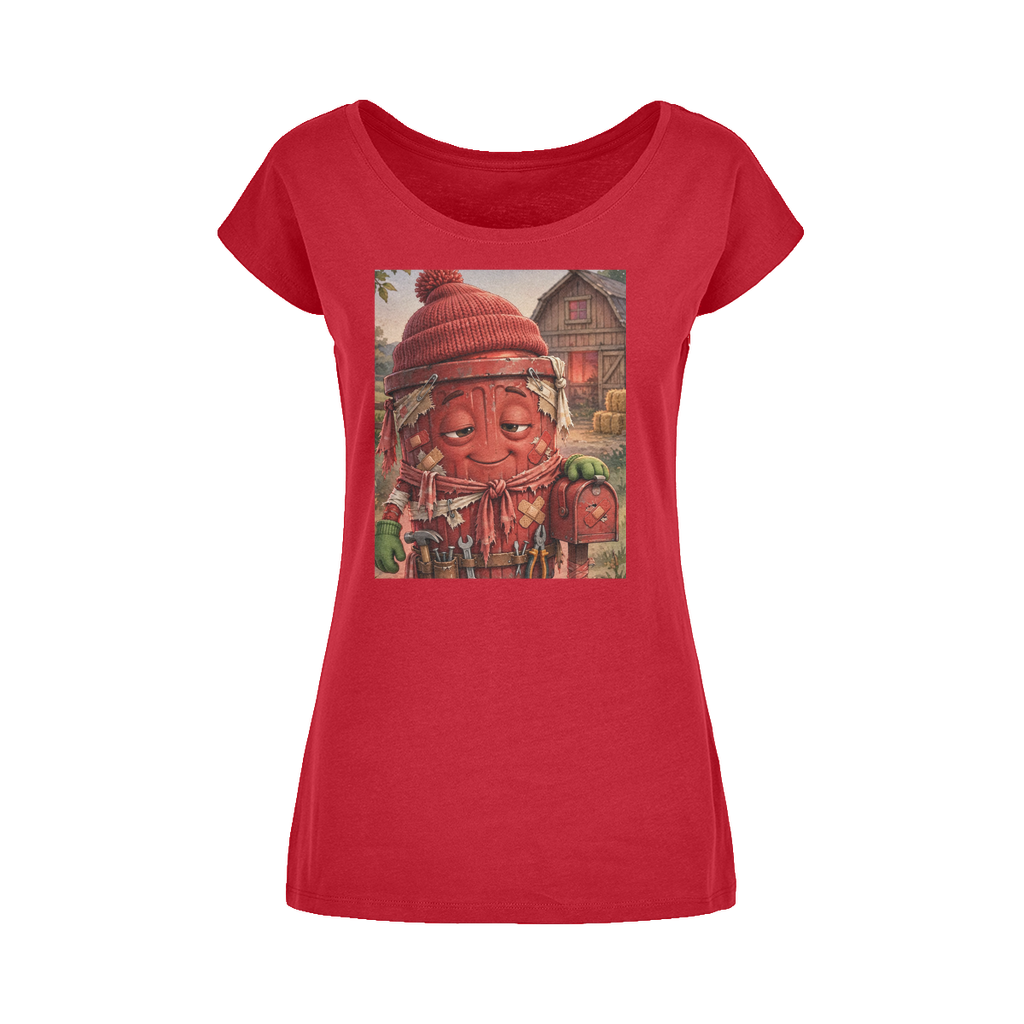 Trash Can Row Wide Neck Women's T-Shirt XS-5XL