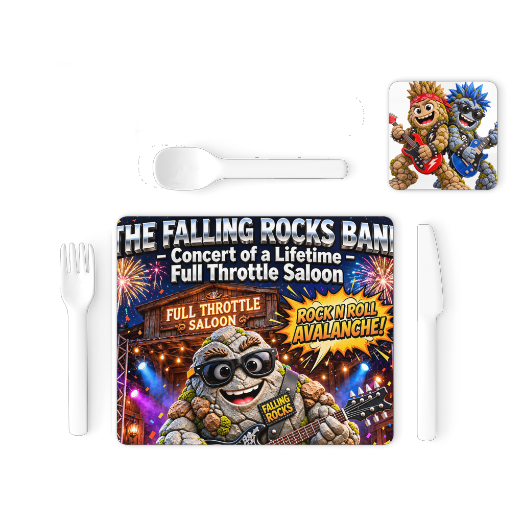 Falling Rocks COllection Single Placemat and Coaster Set