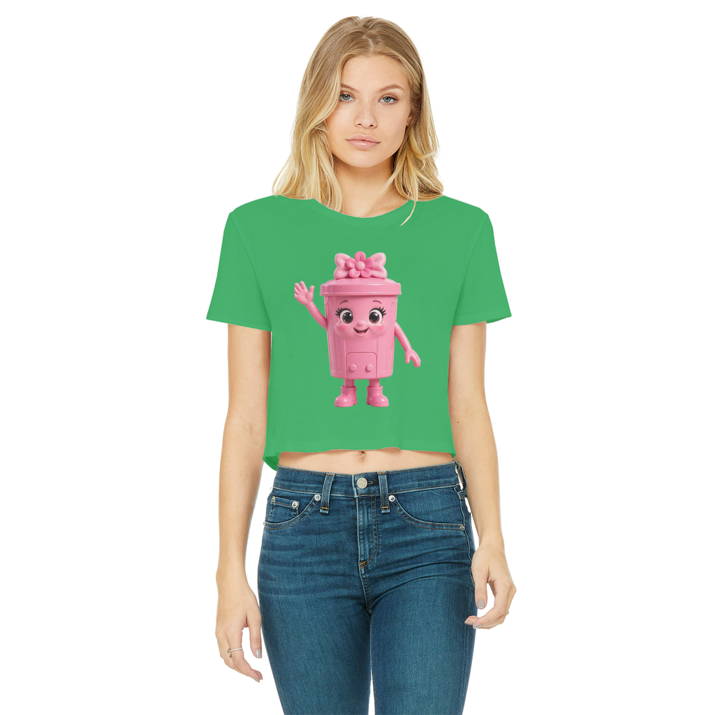 Trash Can Row – Classic Women's Cropped Raw Edge T-Shirt