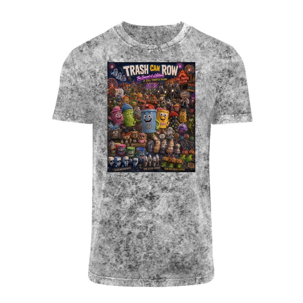 Trash Can Row CONCERT FOR A LIFETIME Acid Washed T-Shirt