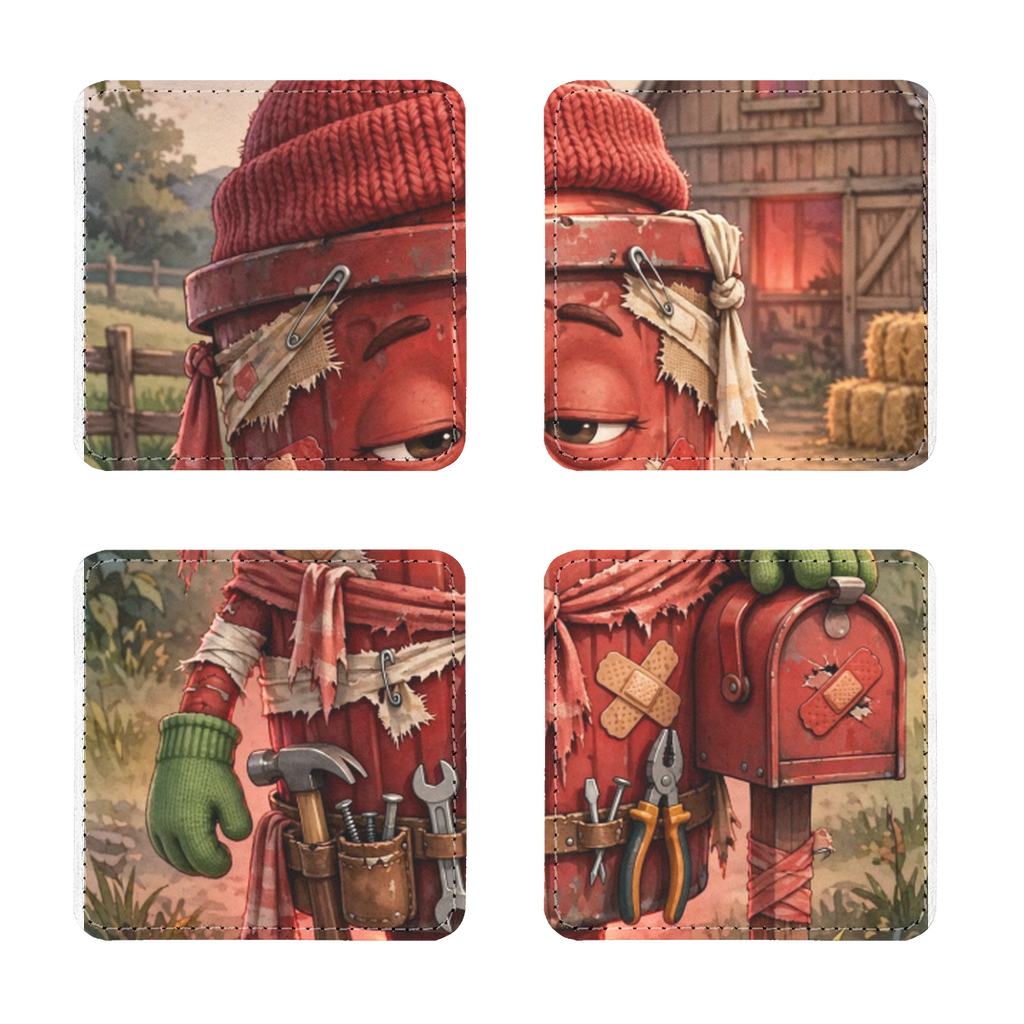 Trash Can Row Sublimation Coasters Pack of Four