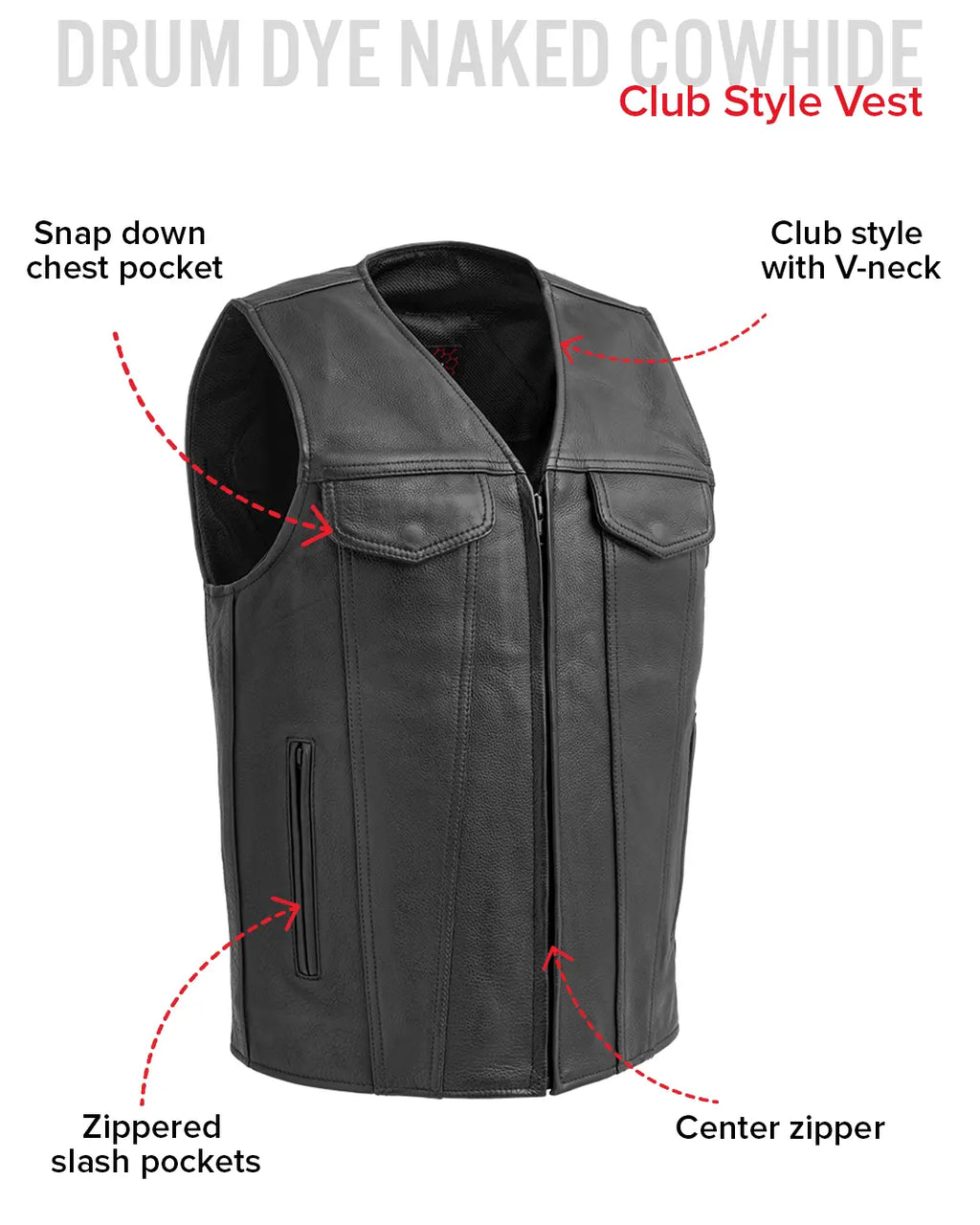 Badlands Men's Motorcycle Leather Vest
