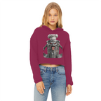 ANGRY CAN MAN 3.0 Ladies Cropped Raw Edge Hoodie