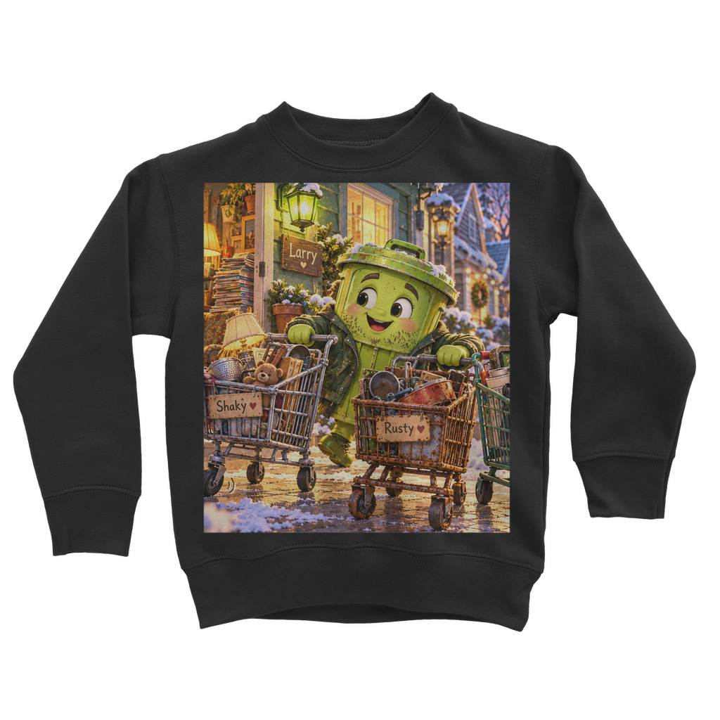 Trash Can Row Classic Kids Sweatshirt
