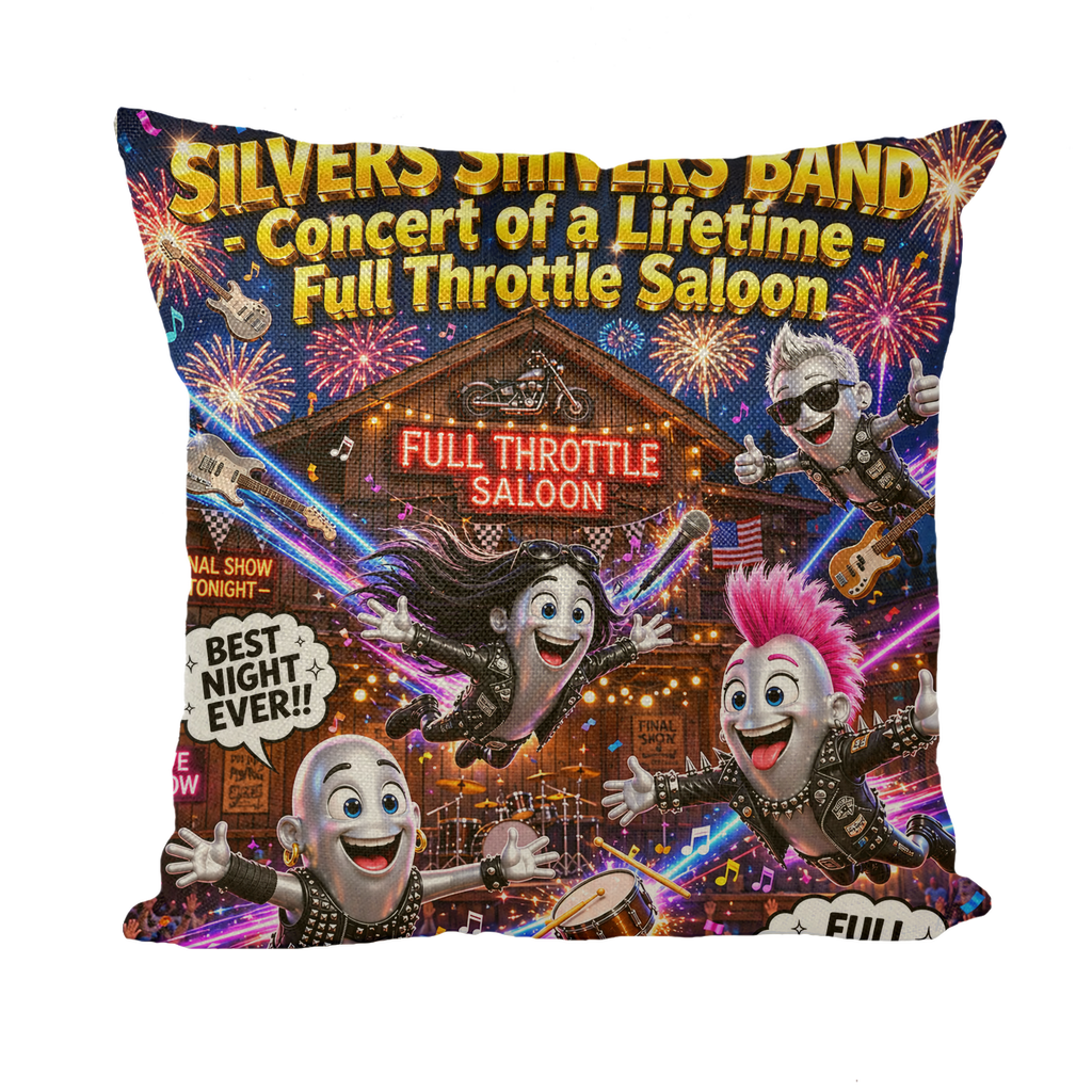 The Silver Shivers Band Throw Pillow with Insert