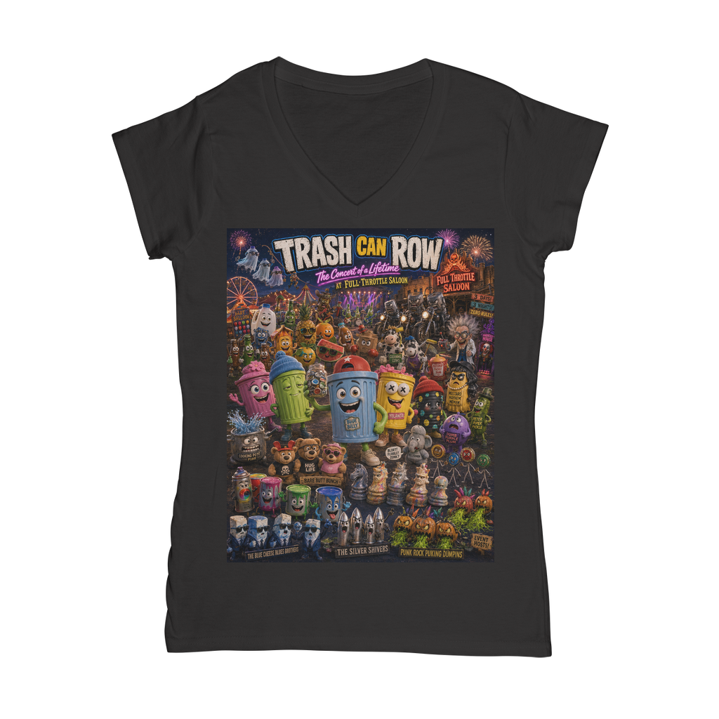 Trash Can Row: Concert for a Lifetime – Classic Women's V-Neck T-Shirt