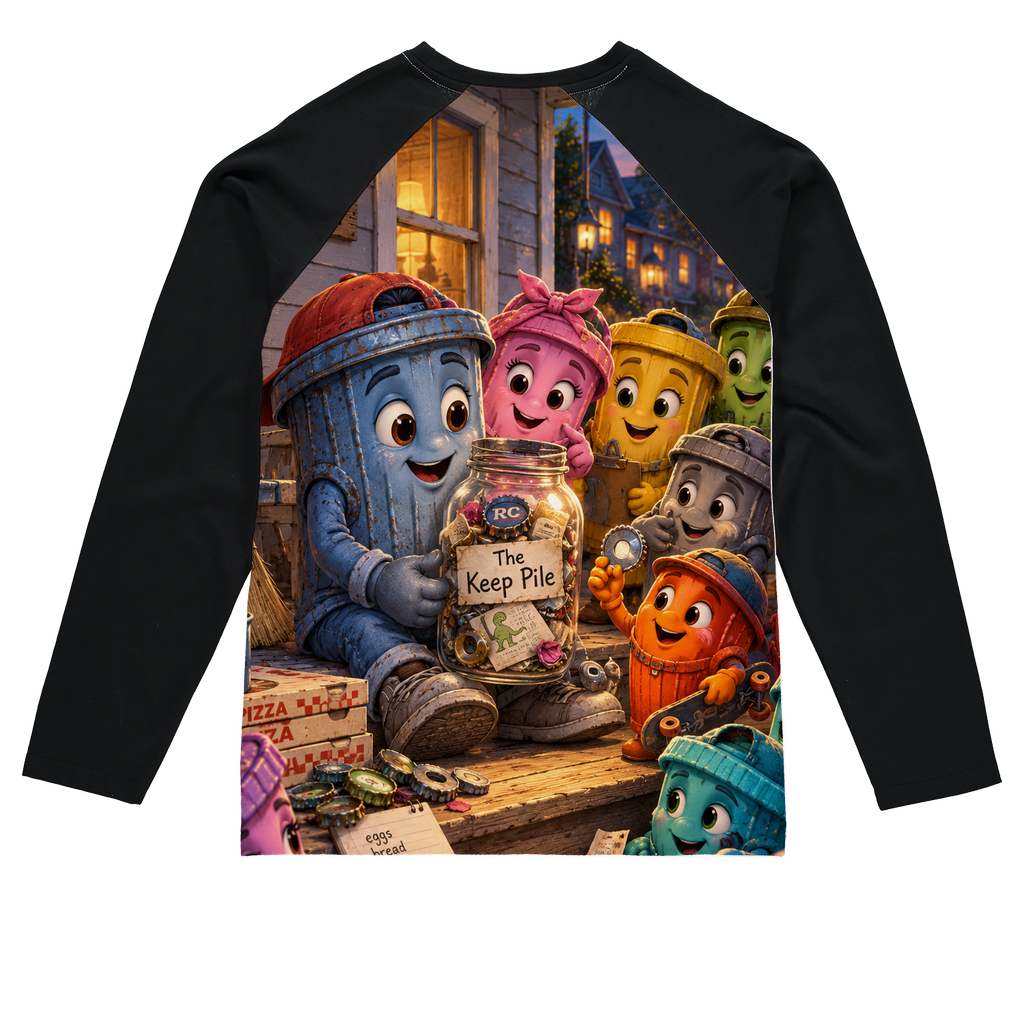 Trash Can Row – Sublimation Baseball Long Sleeve T-Shirt