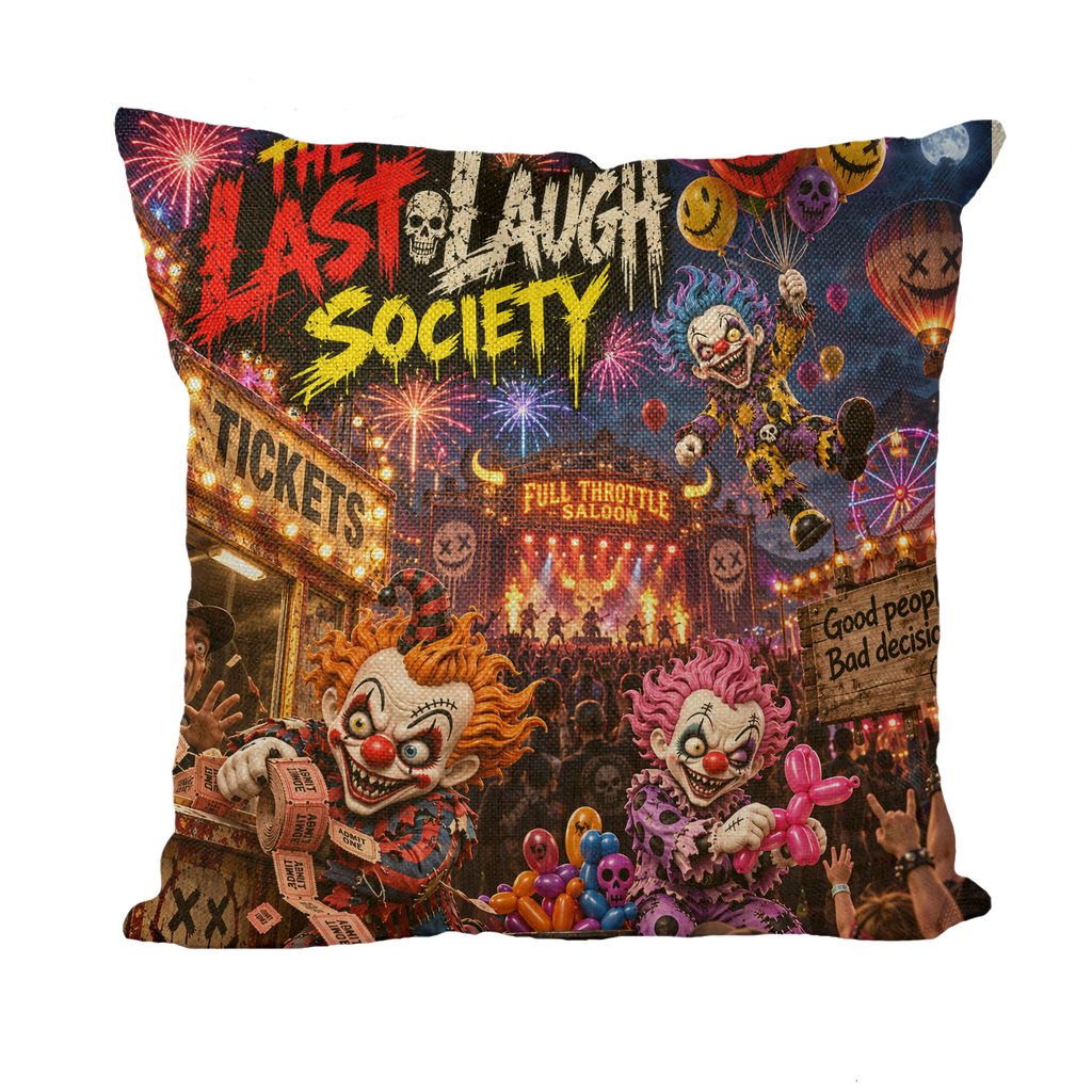 The Last Laugh Society Throw Pillows