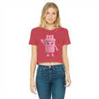 Trash Can Row – Classic Women's Cropped Raw Edge T-Shirt