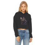 angry can man Ladies Cropped Raw Edge Hoodie