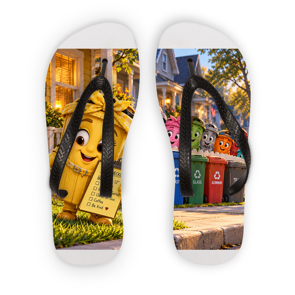 Trash Can Row Kids Flip Flops