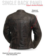 Trickster Womens Motorcycle Leather Jacket