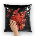 Trash Can Row Sequin Cushion Cover