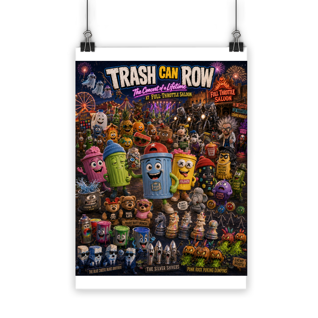 Trash Can Row CONCERT FOR A LIFETIME Classic Poster