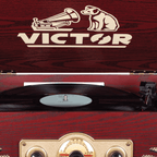 Victor Belmont 8-in-1 Wood Music Center Cherry - Refurbished