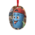 Trash Can Row – Ceramic Hanging Ornament