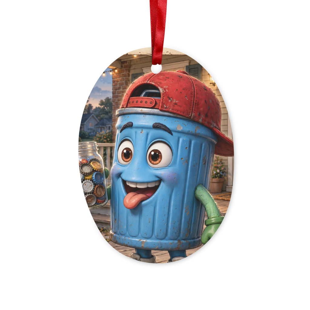Trash Can Row – Ceramic Hanging Ornament