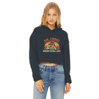 SARCASM 105 Ladies Cropped Raw Edge Hoodie