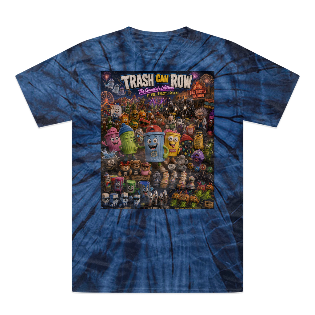 Trash Can Row CONCERT FOR A LIFETIME Tonal Spider Tie-Dye T-Shirt