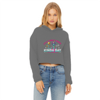 AOP Ladies Cropped Raw Edge Hoodie