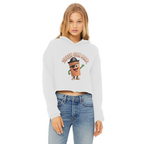 TRASH CAN MAN Ladies Cropped Raw Edge Hoodie