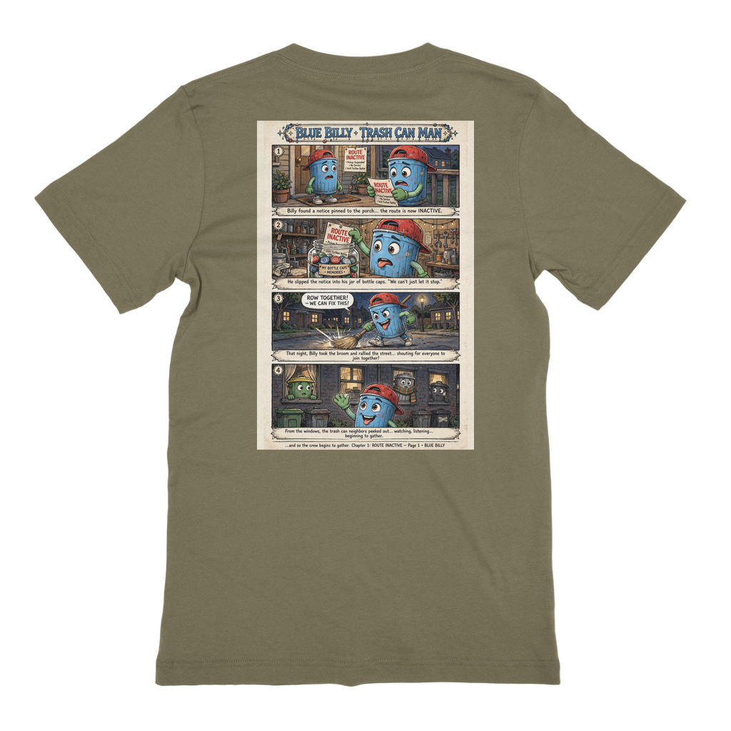 Trash Can Row – Premium Jersey Adult T-Shirt