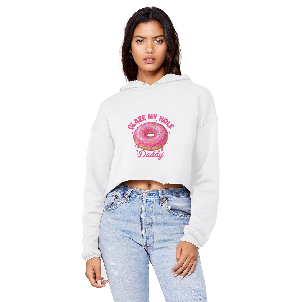 AOC Cropped Raw Edge Boyfriend Hoodie