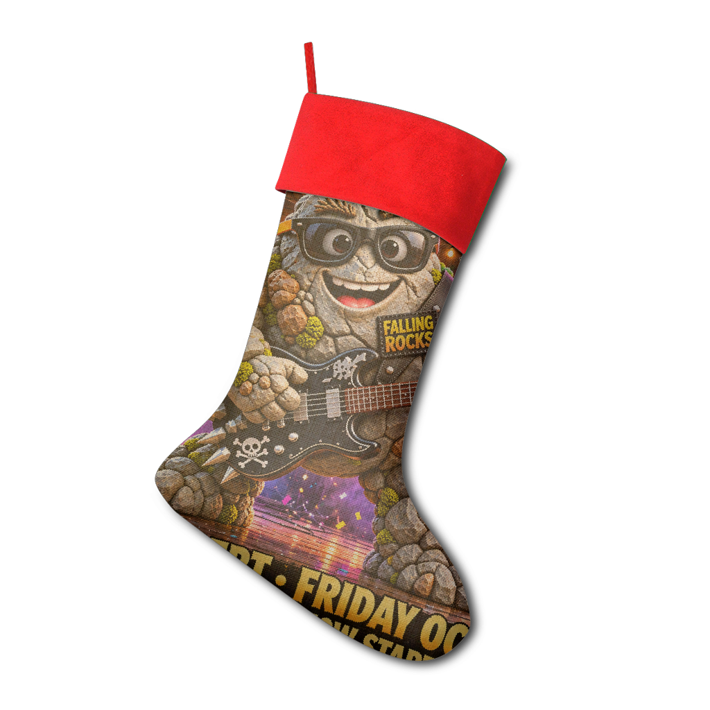 Falling Rocks COllection Sublimation Christmas Stocking