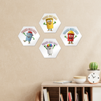 TRASH CAN MAN Hexagon Wall Tiles Set of 4