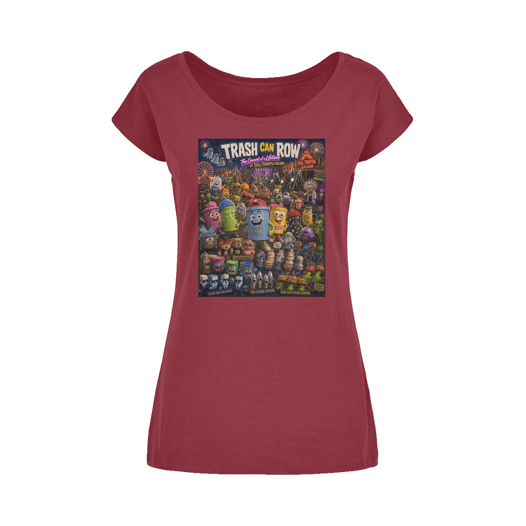 Trash Can Row CONCERT FOR A LIFETIME Wide Neck Women's T-Shirt XS-5XL