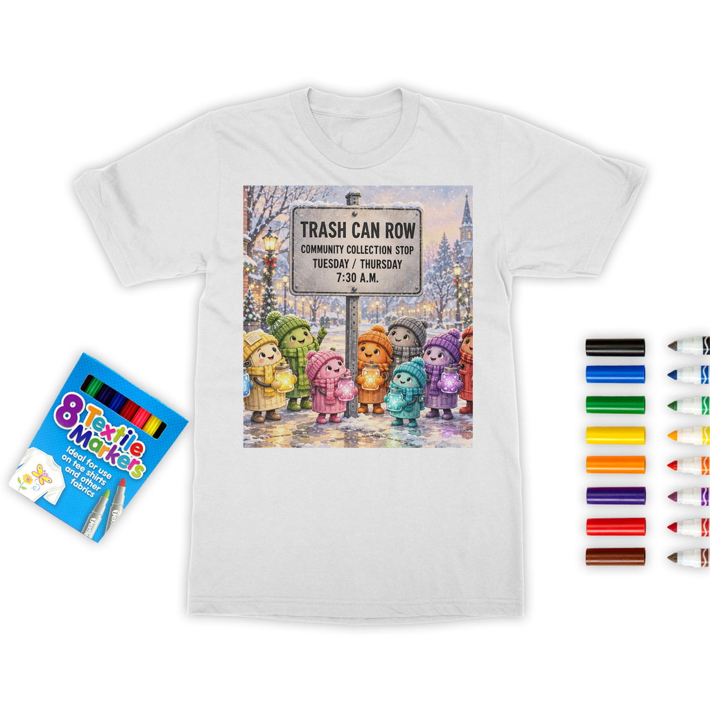 Trash Can Row Colouring T-Shirt