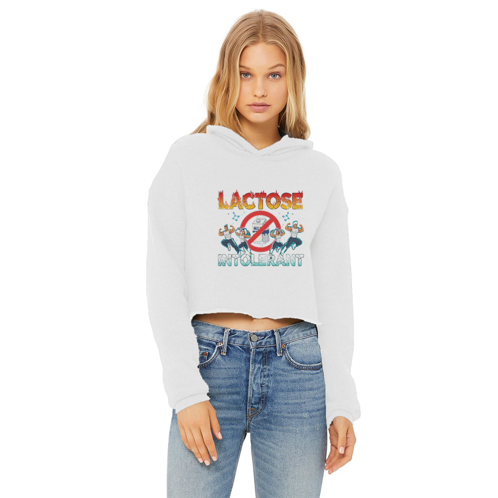 AOB Ladies Cropped Raw Edge Hoodie