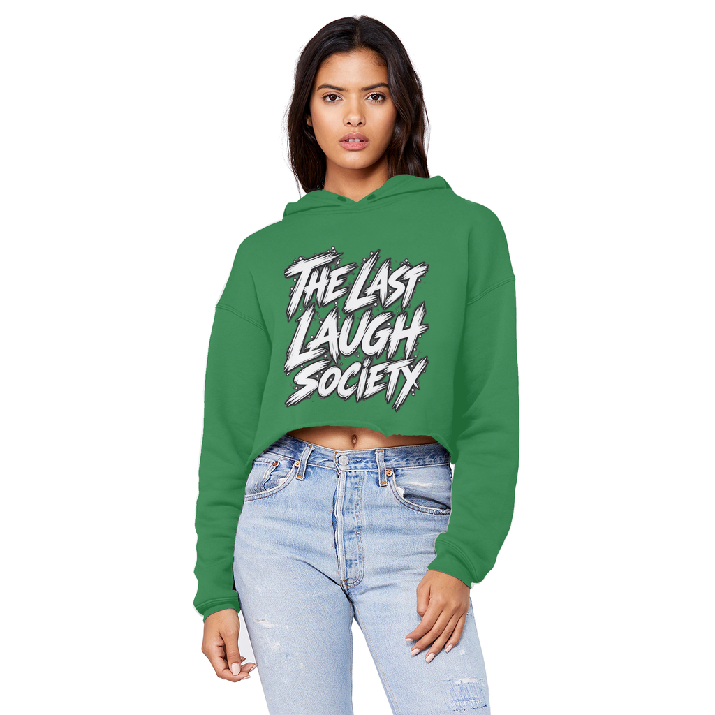 The Last Laugh Society Cropped Raw Edge Boyfriend Hoodie