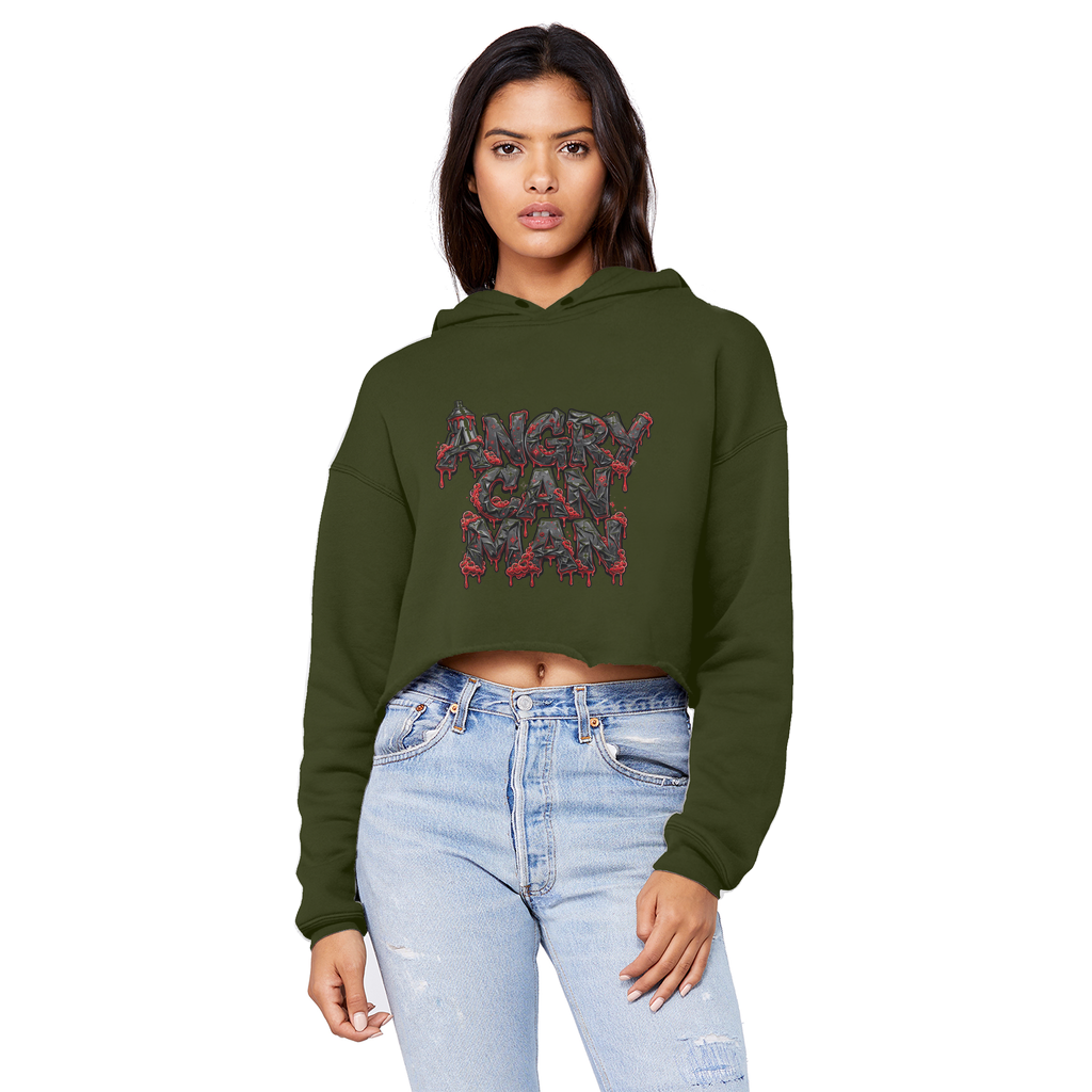 ANGRY CAN MAN 2.0 Cropped Raw Edge Boyfriend Hoodie