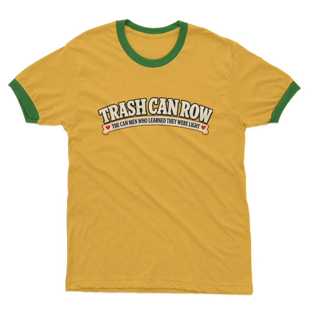 Trash Can Row Adult Ringer T-Shirt