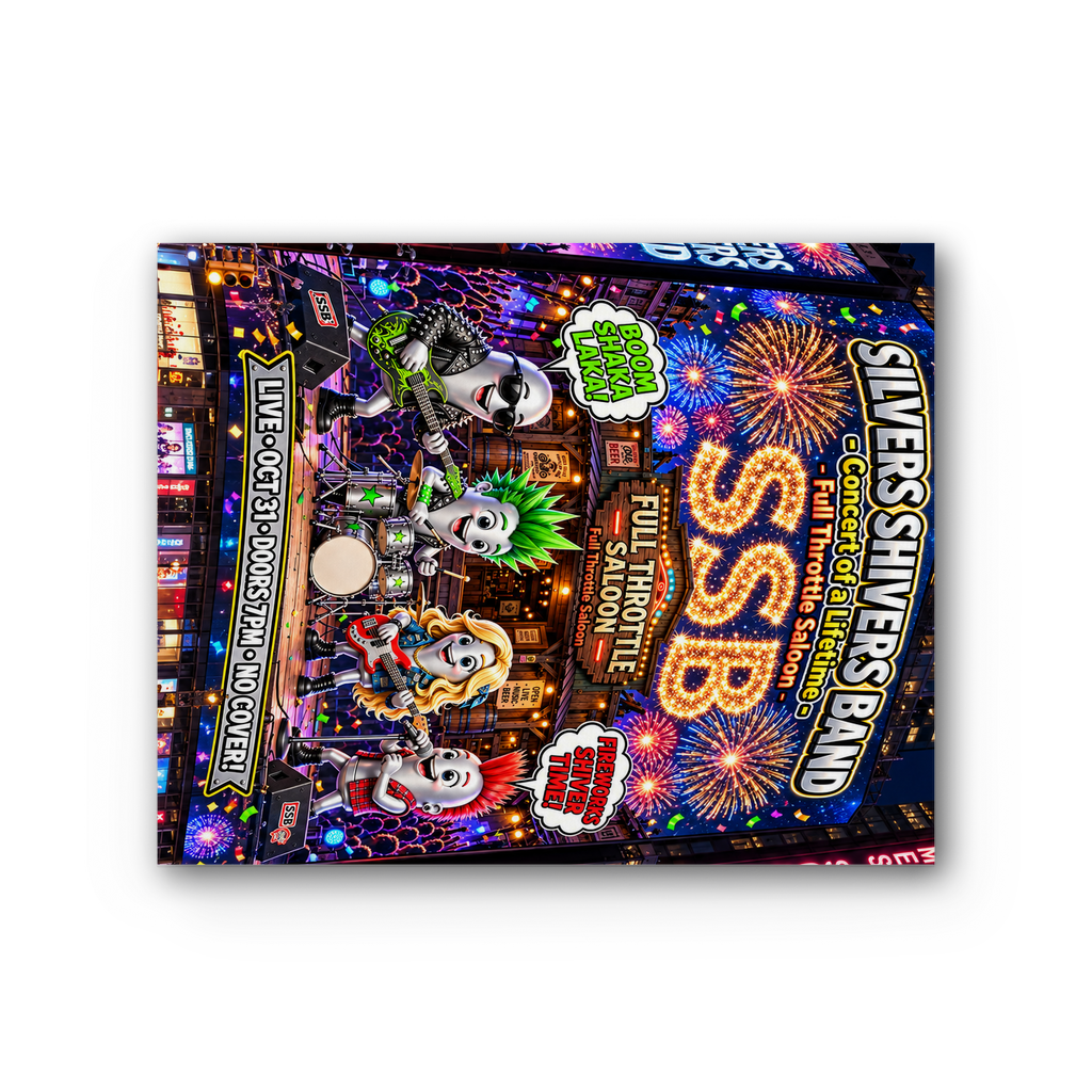 The Silver Shivers Band Premium Stretched Canvas
