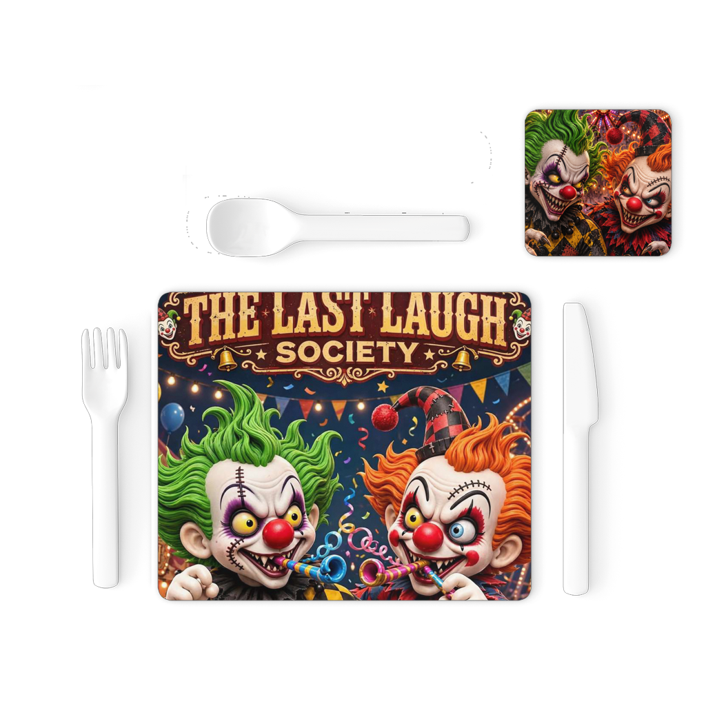 The Last Laugh Society Single Placemat and Coaster Set