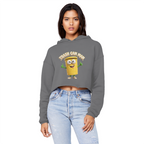 TRASH CAN MAN Cropped Raw Edge Boyfriend Hoodie