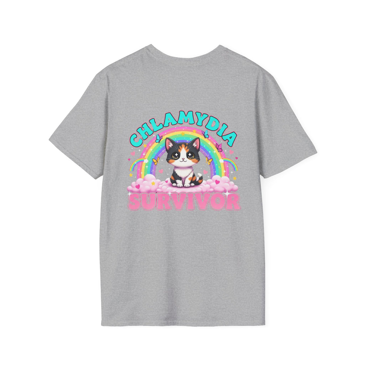 Chlamydia Survivor Cat T-Shirt — Cute Rainbow Calico Tee