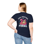 Foul‑Mouthed and Feral Sloth Graphic T-Shirt — Funny Pool Float Flamingo Tee