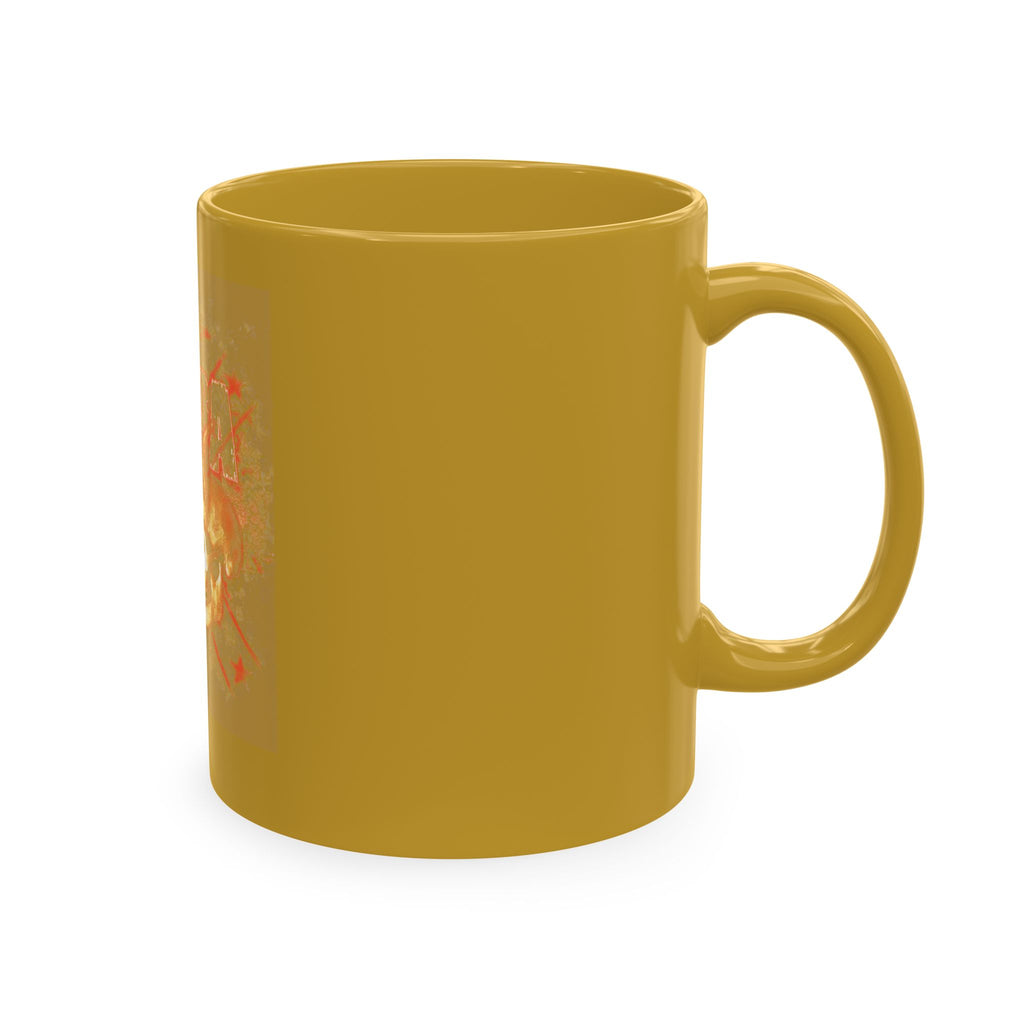 Skull Clash Ceramic Mug — Vintage Rock Tattoo Coffee Cup