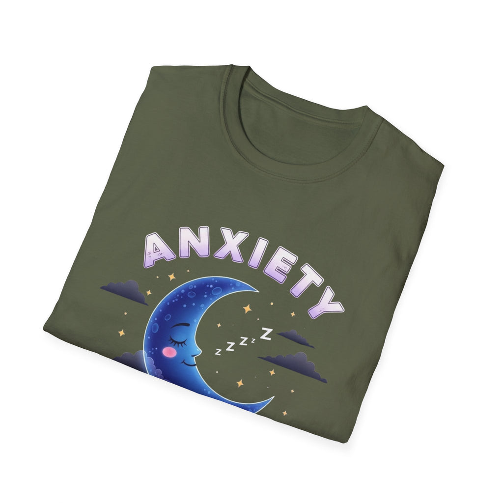 Anxiety Moon T-Shirt — 'Sleep Tight' Cute Moon & Stars Relaxation Tee