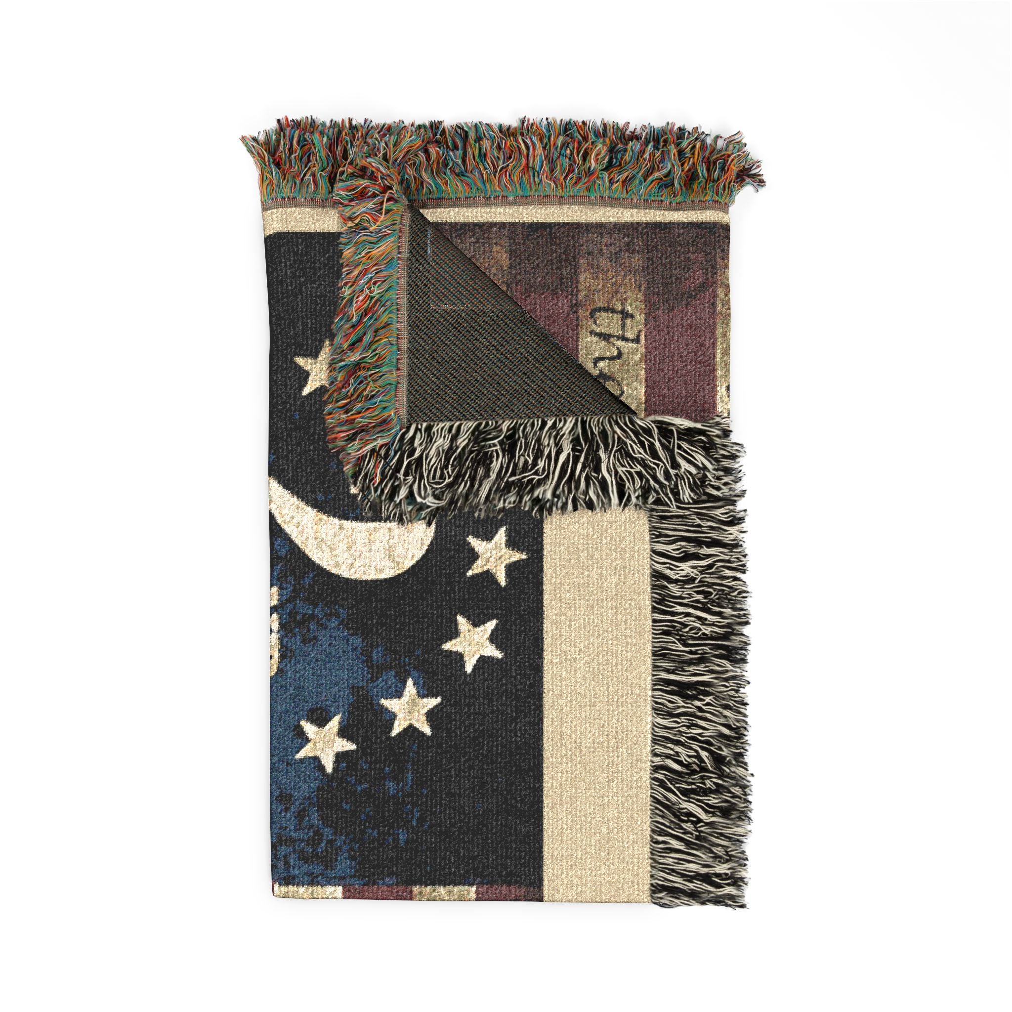 2nd Amendment American Flag Woven Blanket — Patriotic Gun Rights Throw